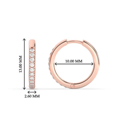 Pave Set Round Diamond Hinged Hoop Earrings