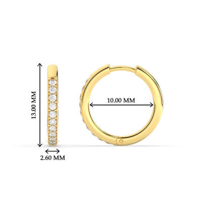 Pave Set Round Diamond Hinged Hoop Earrings