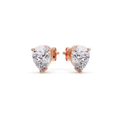 Three-Prong Pear Diamond Solitaire Stud Earrings [IGI Certified]