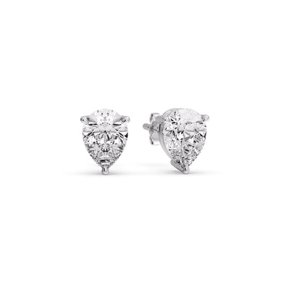 Three-Prong Pear Diamond Solitaire Stud Earrings [IGI Certified]