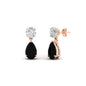 Round And Pear Drop Stud Earrings