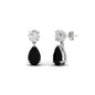 Round And Pear Drop Stud Earrings