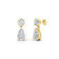 Round And Pear Drop Stud Earrings