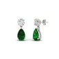 Round And Pear Drop Stud Earrings
