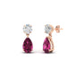 Round And Pear Drop Stud Earrings