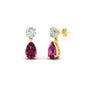 Round And Pear Drop Stud Earrings
