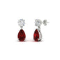Round And Pear Drop Stud Earrings