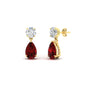 Round And Pear Drop Stud Earrings