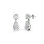 Round And Pear Drop Stud Earrings