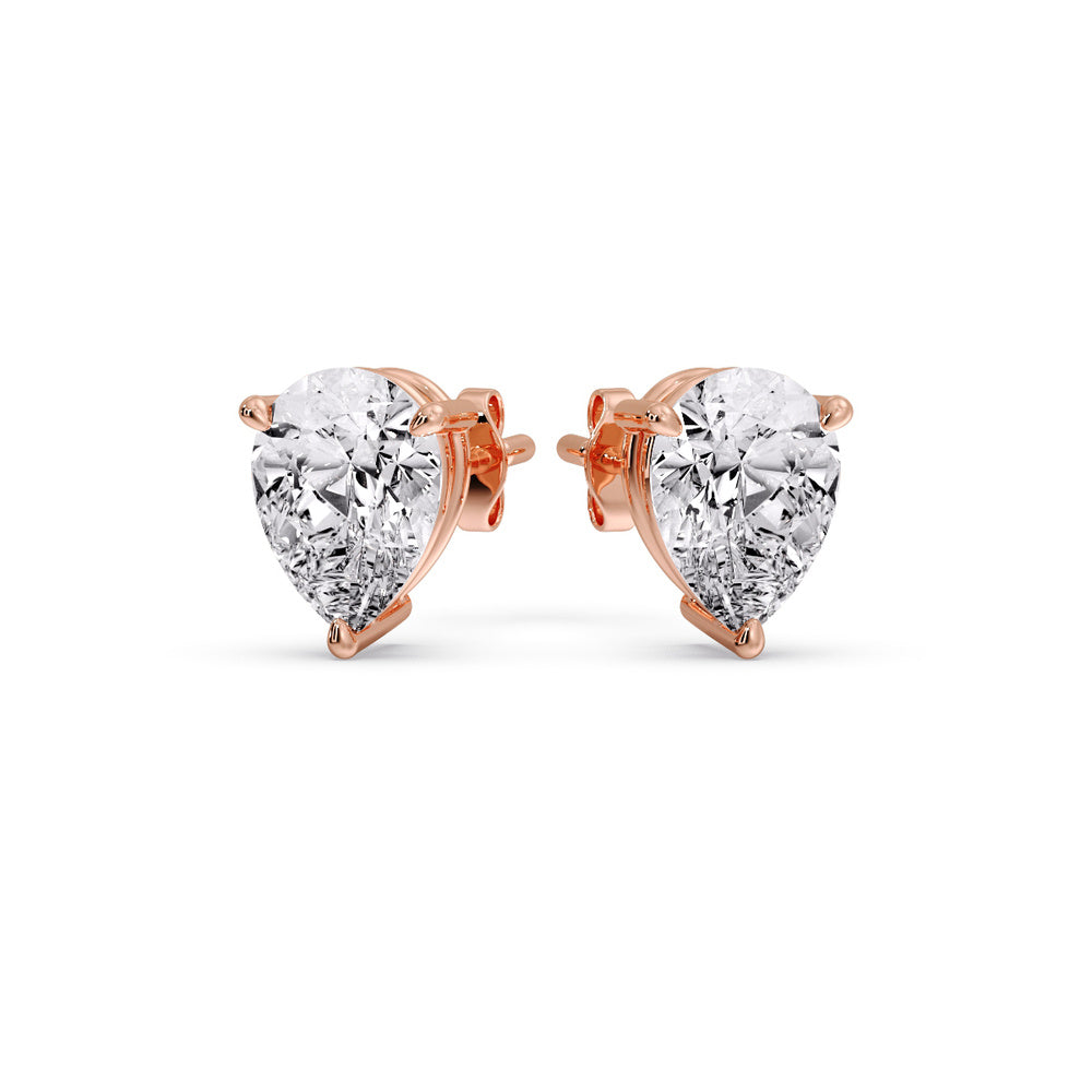 Three-Prong Pear Diamond Solitaire Stud Earrings [IGI Certified]
