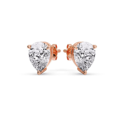 Three-Prong Pear Diamond Solitaire Stud Earrings [IGI Certified]