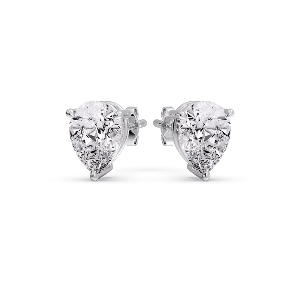 Three-Prong Pear Diamond Solitaire Stud Earrings [IGI Certified]