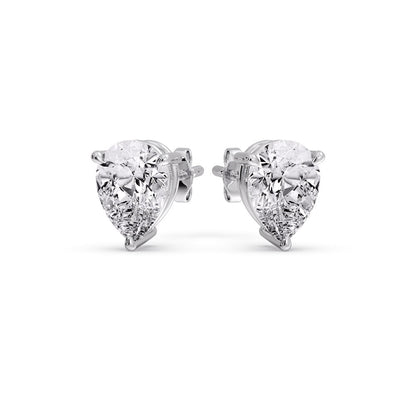 Three-Prong Pear Diamond Solitaire Stud Earrings [IGI Certified]