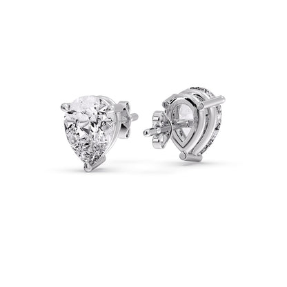 Three-Prong Pear Diamond Solitaire Stud Earrings [IGI Certified]