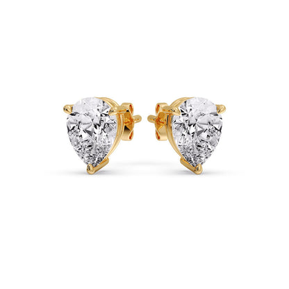 Three-Prong Pear Diamond Solitaire Stud Earrings [IGI Certified]