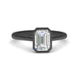Emerald Cut Petite Bezel Solitaire Engagement Ring