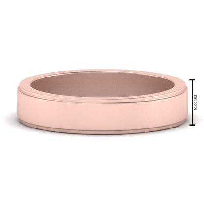 Simple Flat Wedding Band 4MM