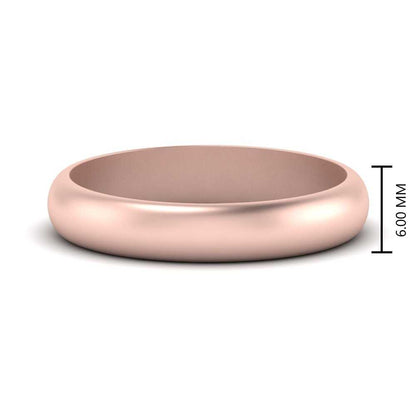 Low Dome 6mm Men Wedding Band