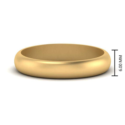 Low Dome 6mm Men Wedding Band
