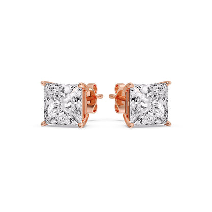 Princess-Cut Diamond Solitaire Stud Earrings [IGI Certified]