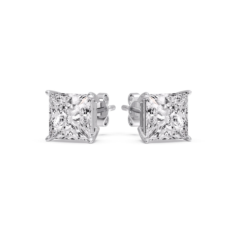 Princess-Cut Diamond Solitaire Stud Earrings [IGI Certified]