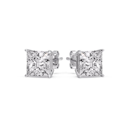 Princess-Cut Diamond Solitaire Stud Earrings [IGI Certified]