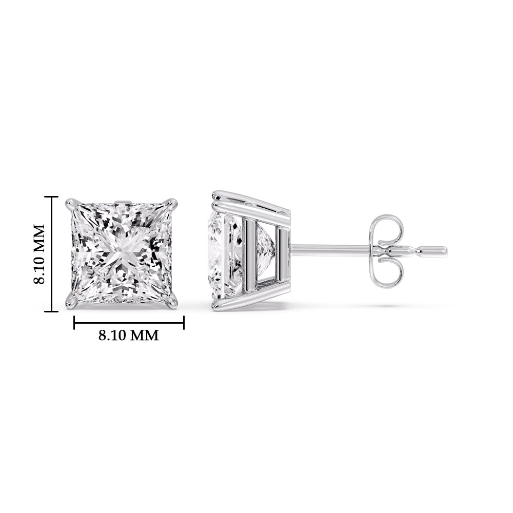 Princess-Cut Diamond Solitaire Stud Earrings [IGI Certified]