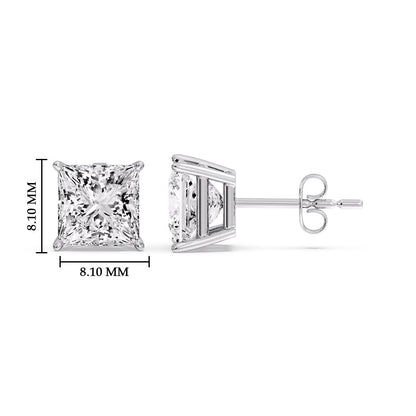 Princess-Cut Diamond Solitaire Stud Earrings [IGI Certified]