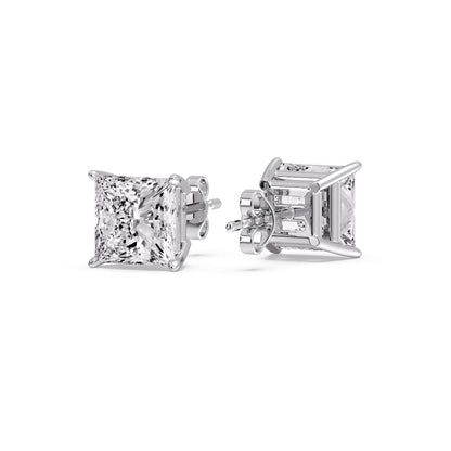 Princess-Cut Diamond Solitaire Stud Earrings [IGI Certified]