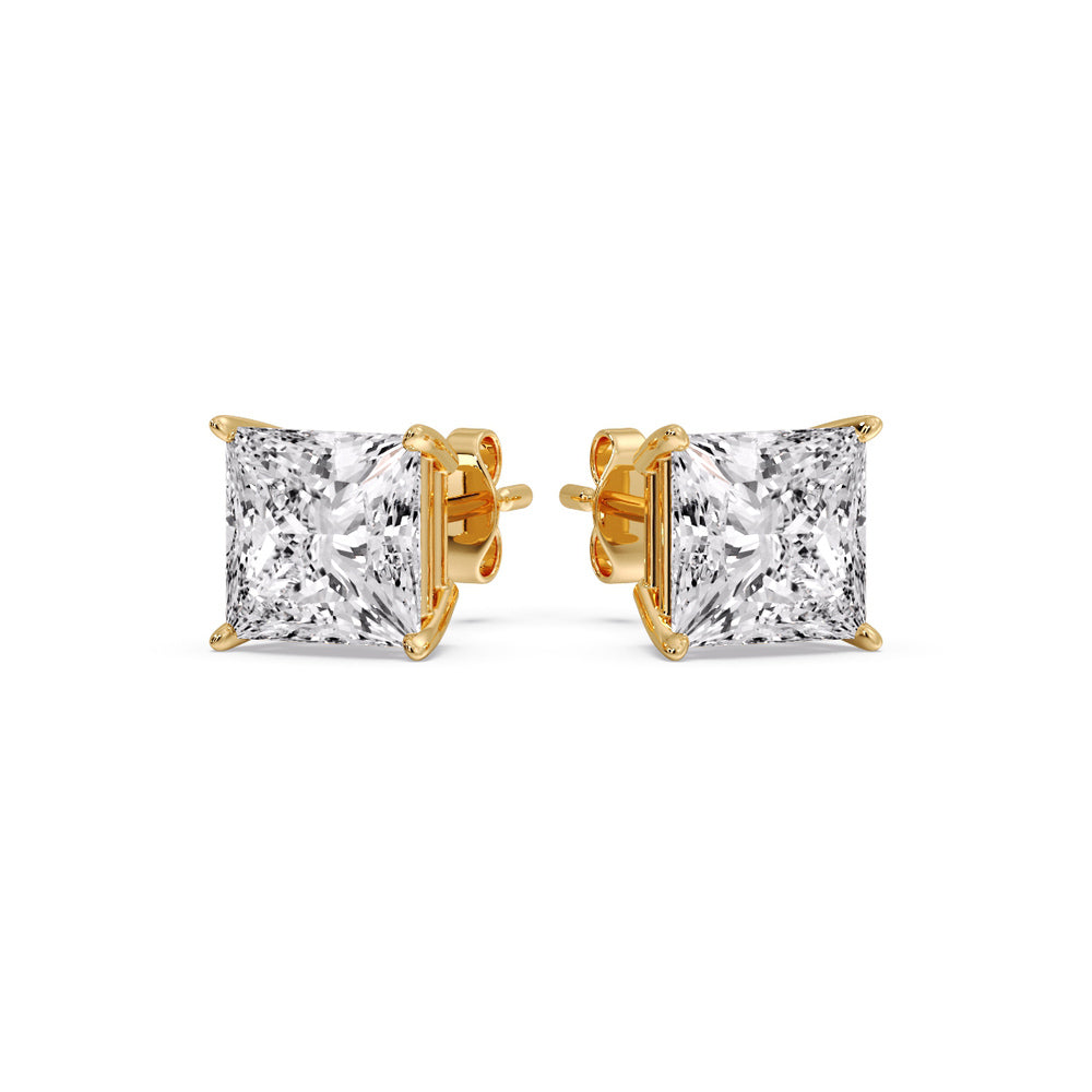 Princess-Cut Diamond Solitaire Stud Earrings [IGI Certified]