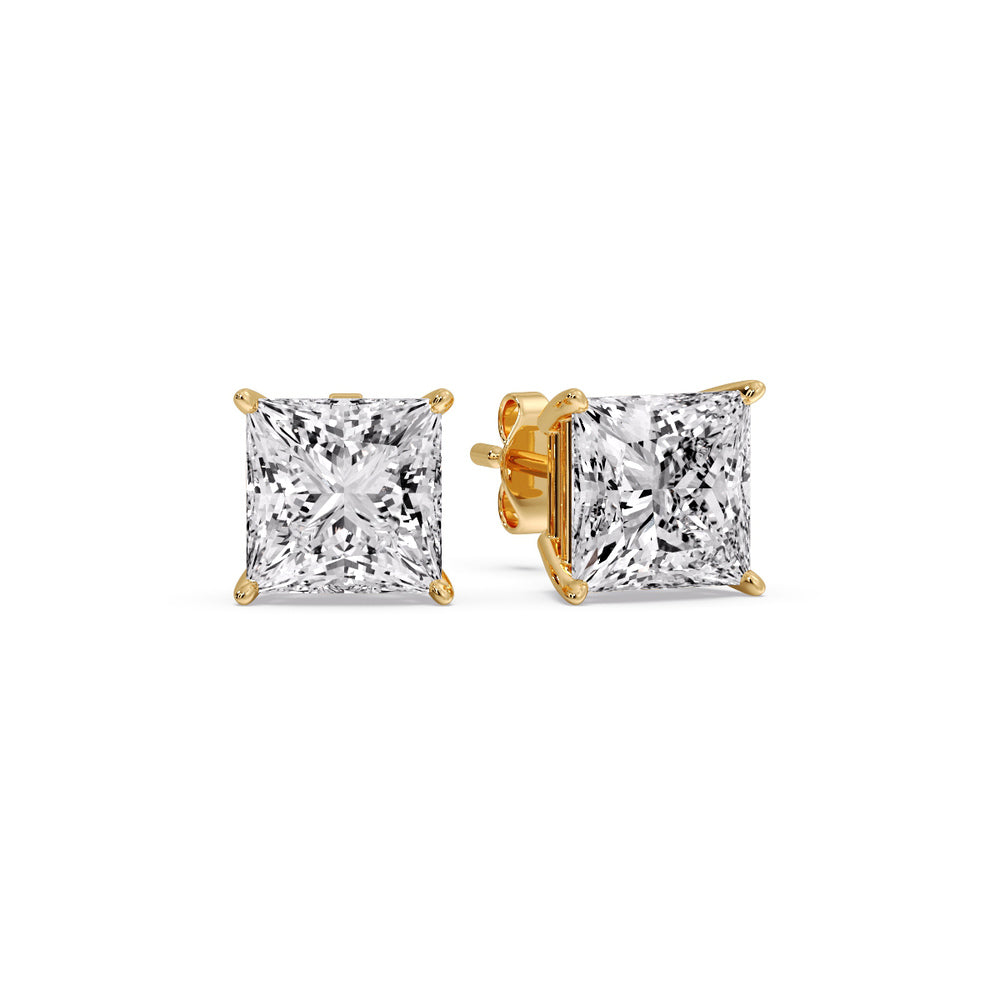 Princess-Cut Diamond Solitaire Stud Earrings [IGI Certified]