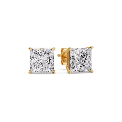 Princess-Cut Diamond Solitaire Stud Earrings [IGI Certified]