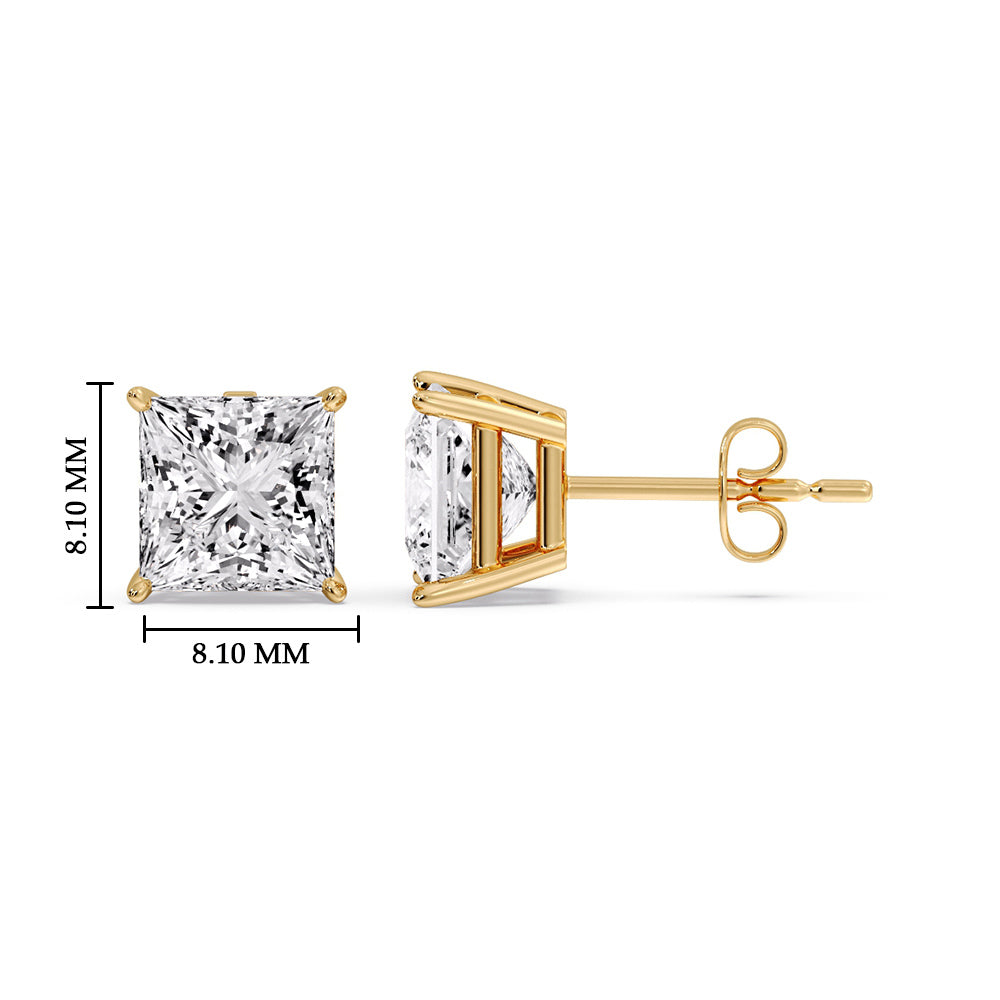 Princess-Cut Diamond Solitaire Stud Earrings [IGI Certified]