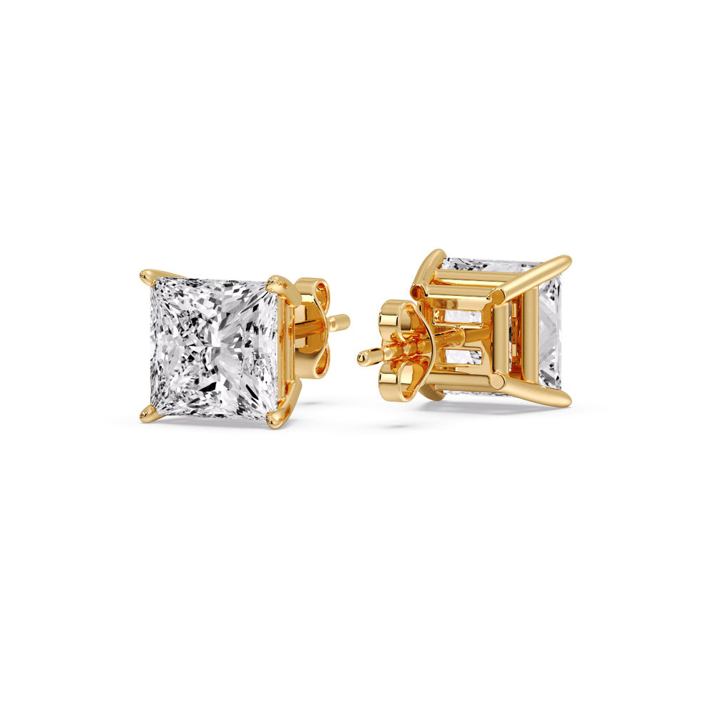 Princess-Cut Diamond Solitaire Stud Earrings [IGI Certified]