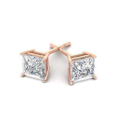 Princess-Cut Diamond Solitaire Stud Earrings [IGI Certified]