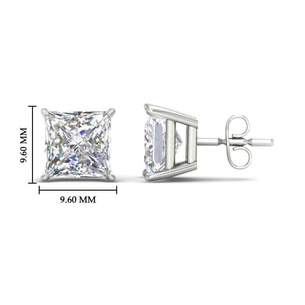 Princess-Cut Diamond Solitaire Stud Earrings [IGI Certified]