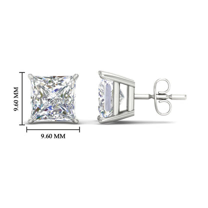 Princess-Cut Diamond Solitaire Stud Earrings [IGI Certified]