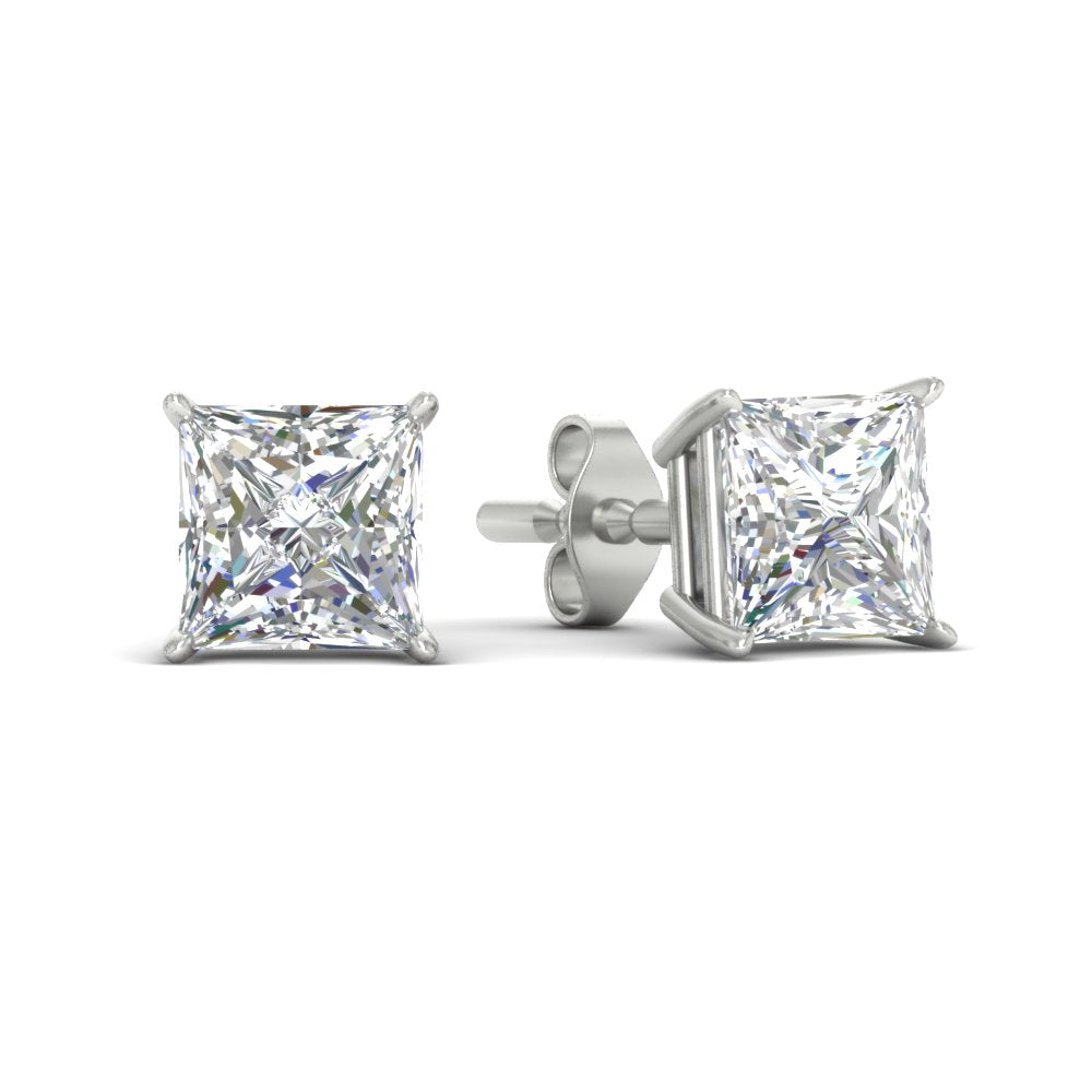 Princess-Cut Diamond Solitaire Stud Earrings [IGI Certified]