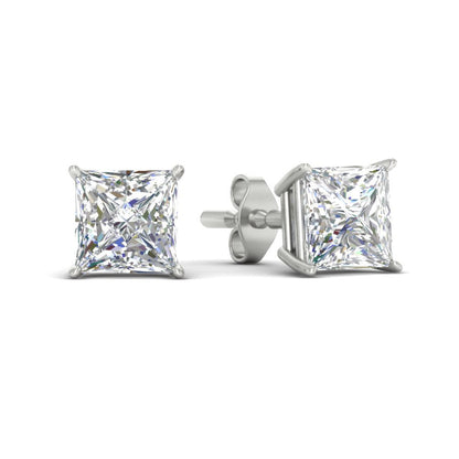Princess-Cut Diamond Solitaire Stud Earrings [IGI Certified]