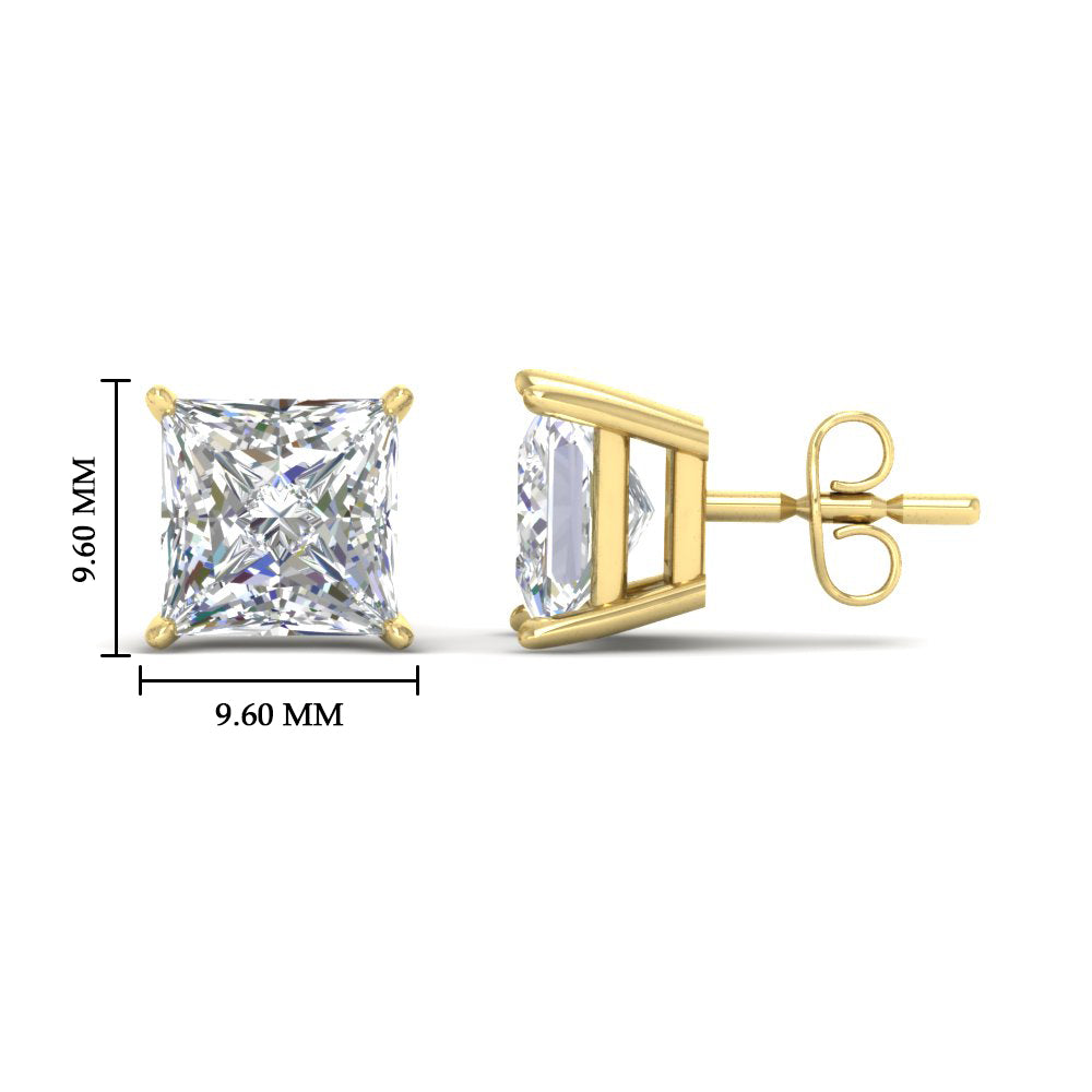 Princess-Cut Diamond Solitaire Stud Earrings [IGI Certified]