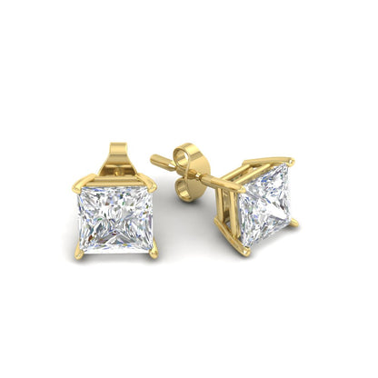 Princess-Cut Diamond Solitaire Stud Earrings [IGI Certified]