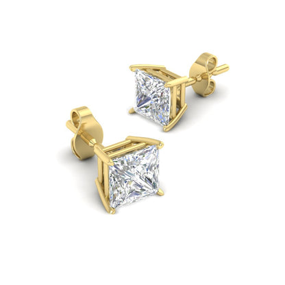 Princess-Cut Diamond Solitaire Stud Earrings [IGI Certified]