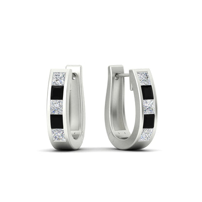 Channel Set Huggie Hoop Earring