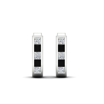 Channel Set Huggie Hoop Earring