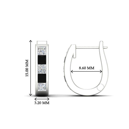 Channel Set Huggie Hoop Earring