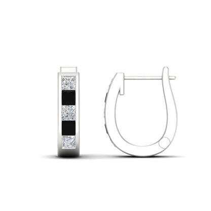 Channel Set Huggie Hoop Earring