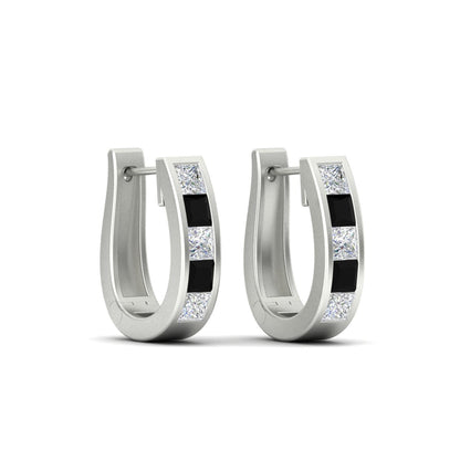 Channel Set Huggie Hoop Earring