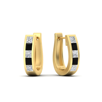 Channel Set Huggie Hoop Earring