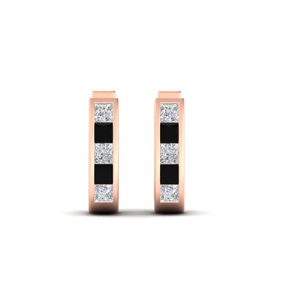 Channel Set Huggie Hoop Earring