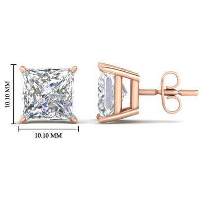 Princess-Cut Diamond Solitaire Stud Earrings [IGI Certified]